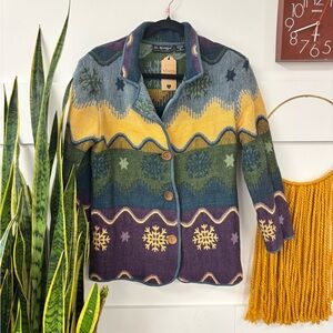 Multicolor Patterned Women's Coat 100% Cotton